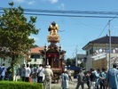 正一位岩走神社祭礼で披露する伊奈本町囃子保存会の人形山車